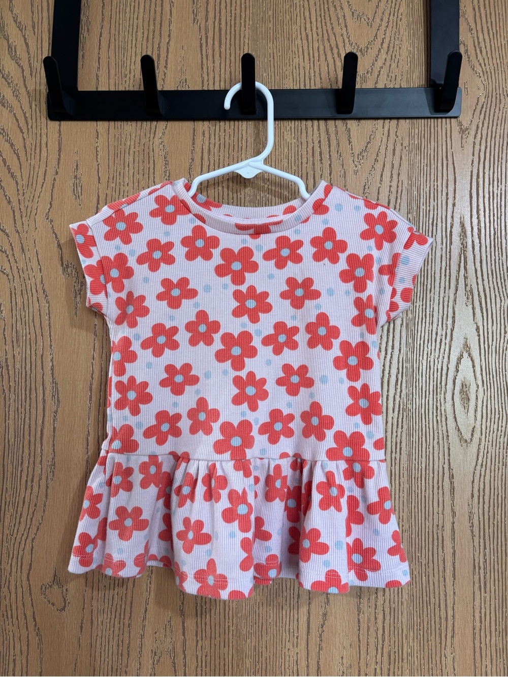 Cat & Jack Coral Floral Peplum Tee